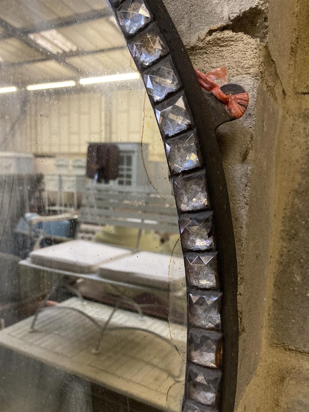 An oval Irish style wall mirror, width 48cm, height 64cm